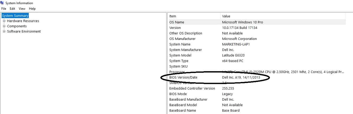 Ageing a PC using the BIOS