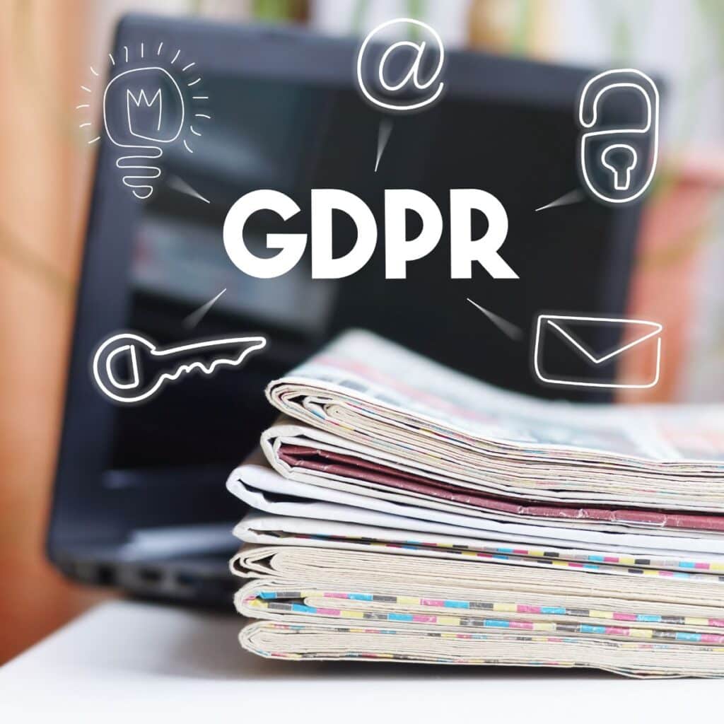 An image of a pile of regulations with the term GDPR to illustrate the General Date Protection Regulations one of the regulations that UK businesses need to be aware of.