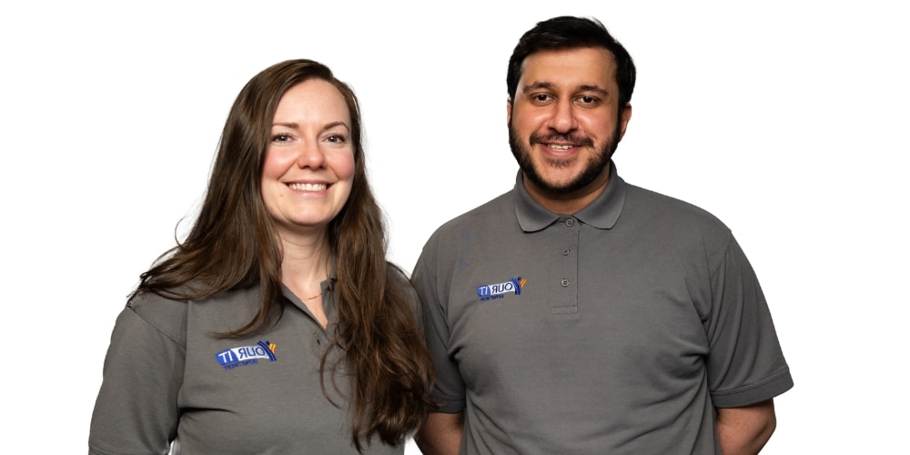 Fern Ritchie and Narayan Dosanjh, qualified Cyber Essentials assessors at Your IT Department